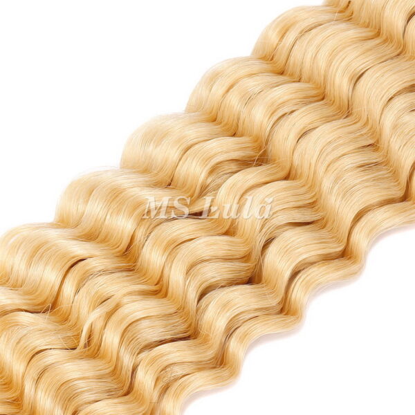 #613 Blonde Color Virgin Human Hair Deep Wave Bundles - Image 6